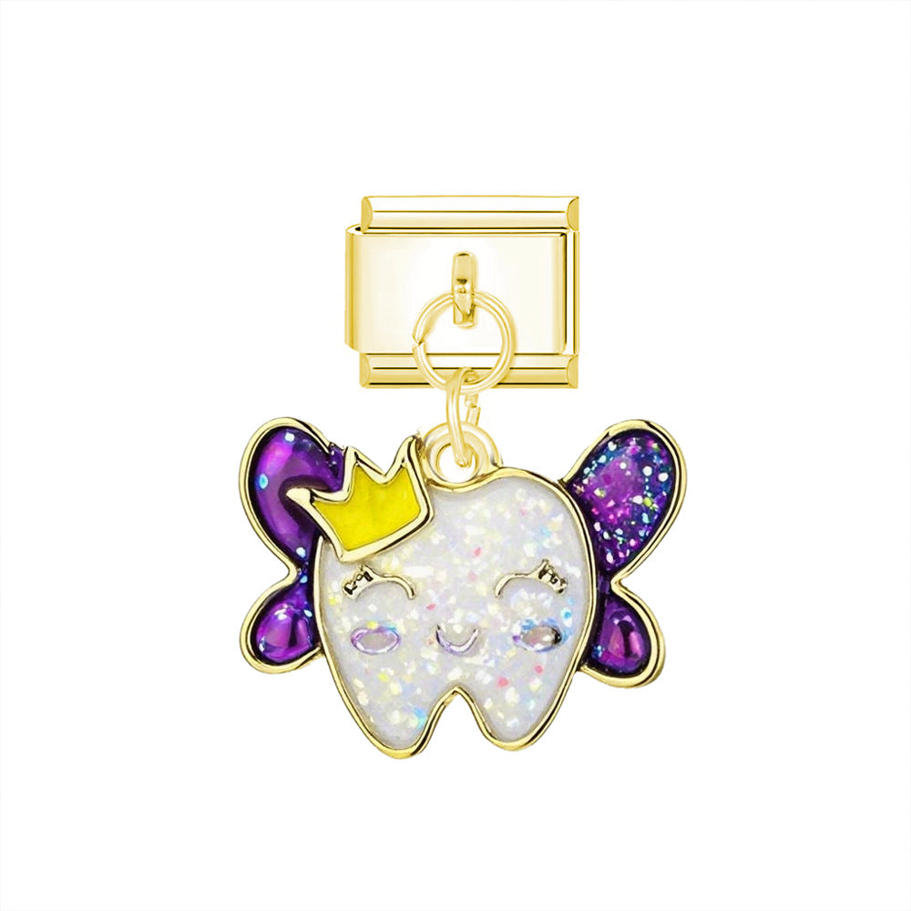 Wholesale Italian Charm Bracelet 9mm DIY Cute Pony Pendant  Creative Stainless Steel Composable Bracelet