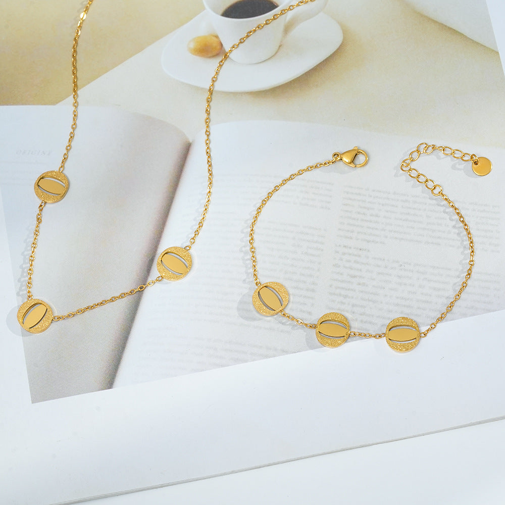 Wholesale Titanium Steel Chinese Lantern Pendant Necklace,  Electroplated Finish,  Boutique Jewelry for Women