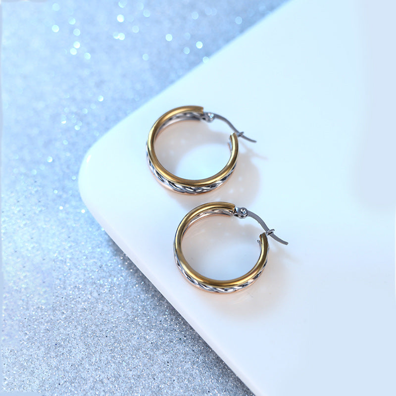 Wholesale Round Stainless Steel Earrings ACC-ES-Shil002