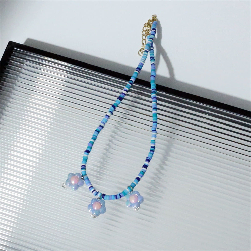 Wholesale  flower beaded necklace necklace colorful pottery necklaces