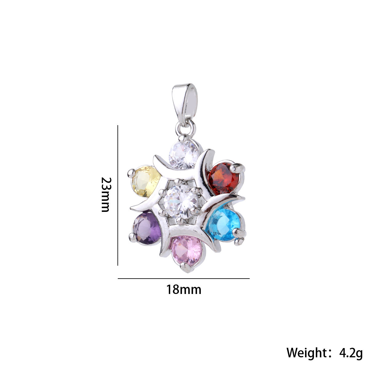 Wholesale Gold Plated Brass Zircon Pendant Snowflake Necklace Charm Elegant Round DIY Jewelry Accessory For Women Casual Boutique Resale