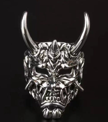 Wholesale Men' s Two-Tone Skull Ring Alloy Adjustable Fashion Jewelry Accessory Boutique Resale