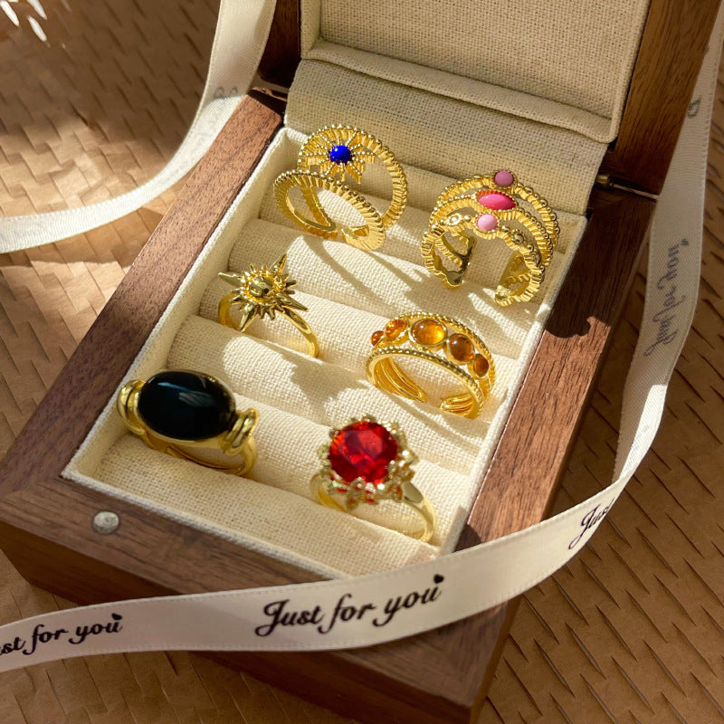 Wholesale Vintage 18k Gold Ring with Adjustable Opening Adjustable Rings Gold Plated Rings ACC-RS-YaoFeng002