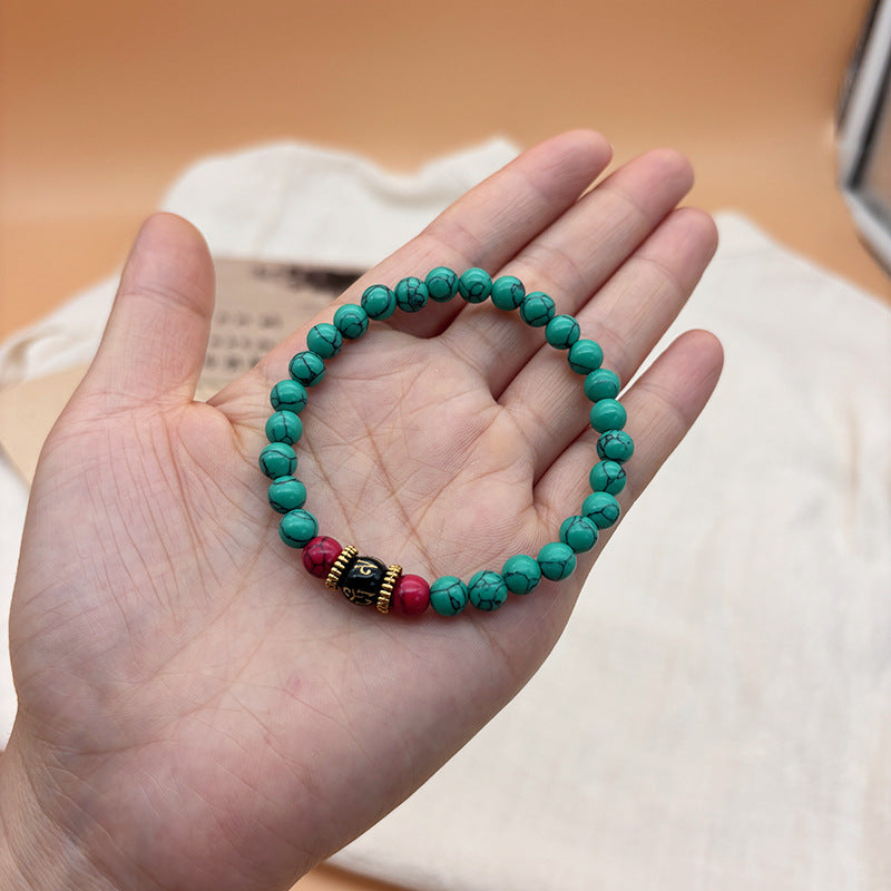 Wholesale New Chinese Style Turquoise Beaded Bracelet,  Tibetan Ethnic Design Unisex,  Gift Jewelry Accessory