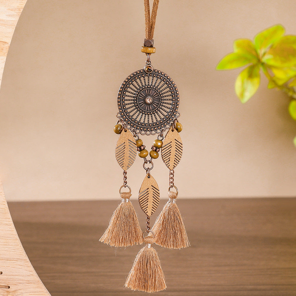 Wholesale Bohemian Tassel Necklace Fishbone Shell Coffee Color Holiday Style Jewelry Accessory Boutique Resale