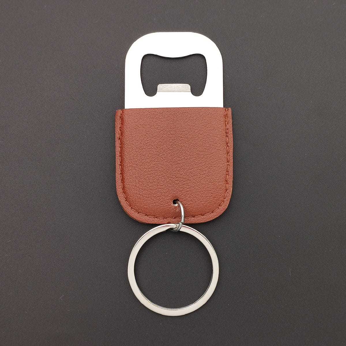 Wholesale Stainless Steel Bottle Opener Beer Cocktail Opener Wine Tools Creative PU Leather Keychain