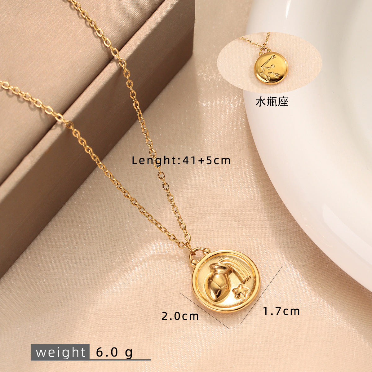 Wholesale Stainless Steel 18K Gold Plated Contion Necklace,  Fashion Jewelry Accessory for Gifts