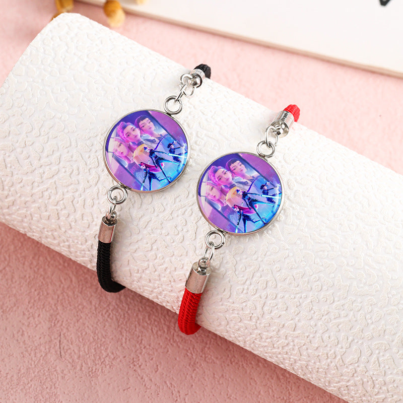 Wholesale kpop anime black and red bracelet