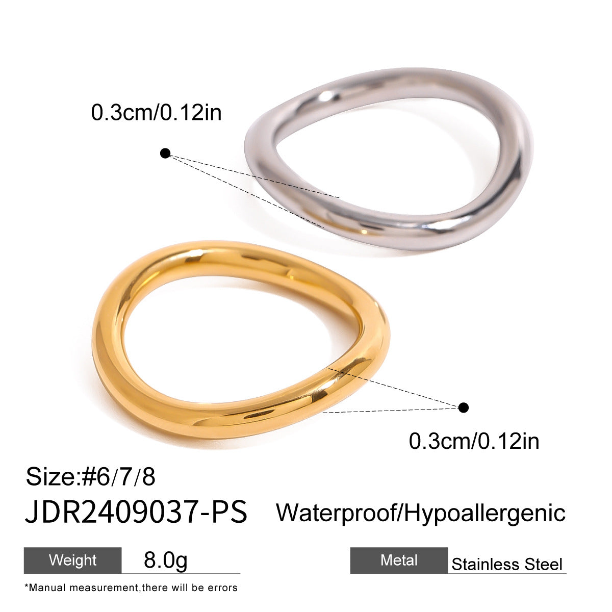 Wholesale stainless steel plain ring ring  circle ring