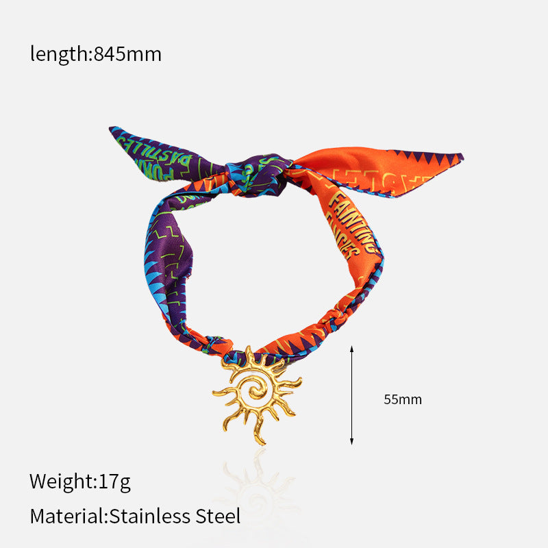 Wholesale Stainless Steel Elegant Silk  Ocean Style Multi-Pendant Necklace