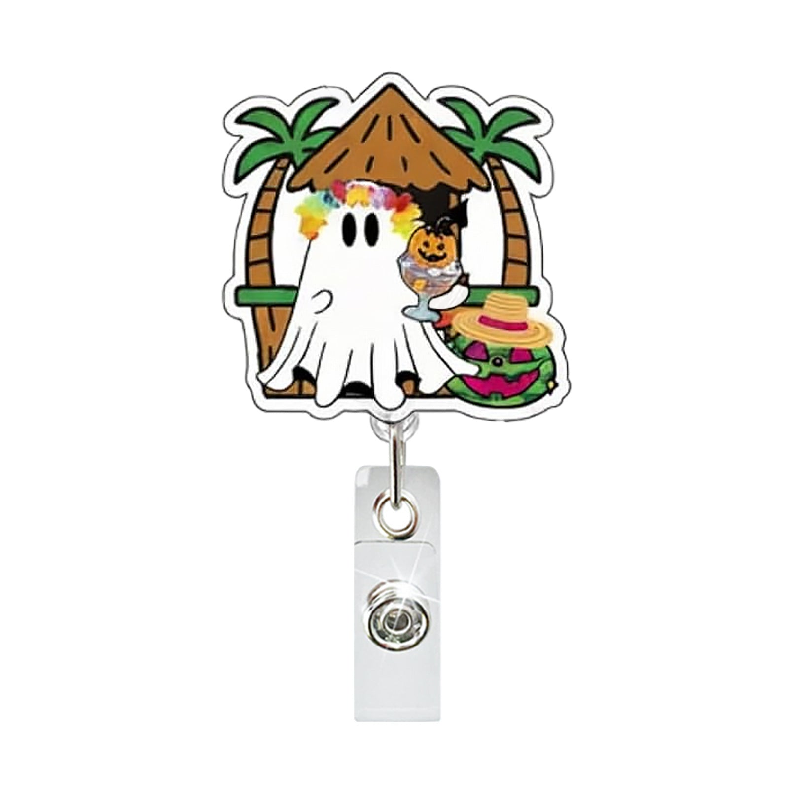 Wholesale Summer Holiday Ghost Skull Retractable Badge Reel,  Fashion Accessory for Everyday Use