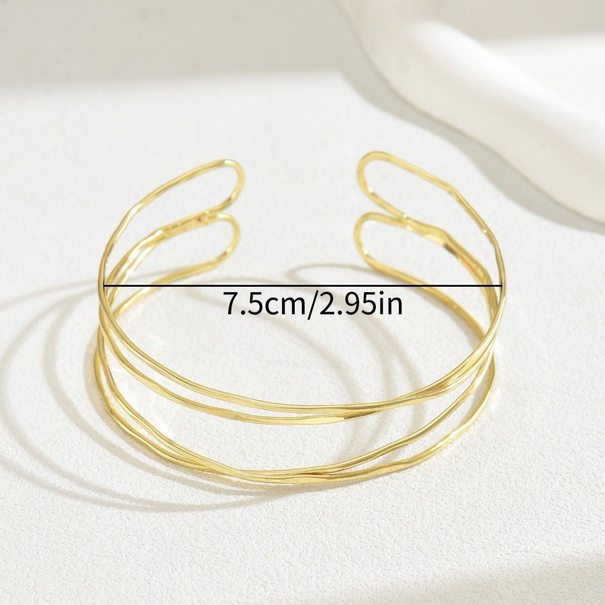 Wholesale Geometric Multi-Layered  Versatile Simple Arm Ring Alloy Material Bracelet