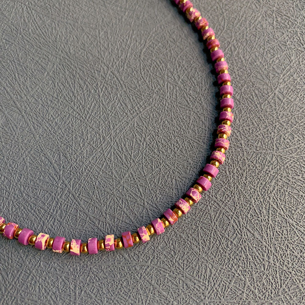 Wholesale Natural Stone Colored Necklace Clavicle Chain Handmade Beaded Multi-color Stacked Neck Necklace Choker Necklace ACC-NE-Yazhi002