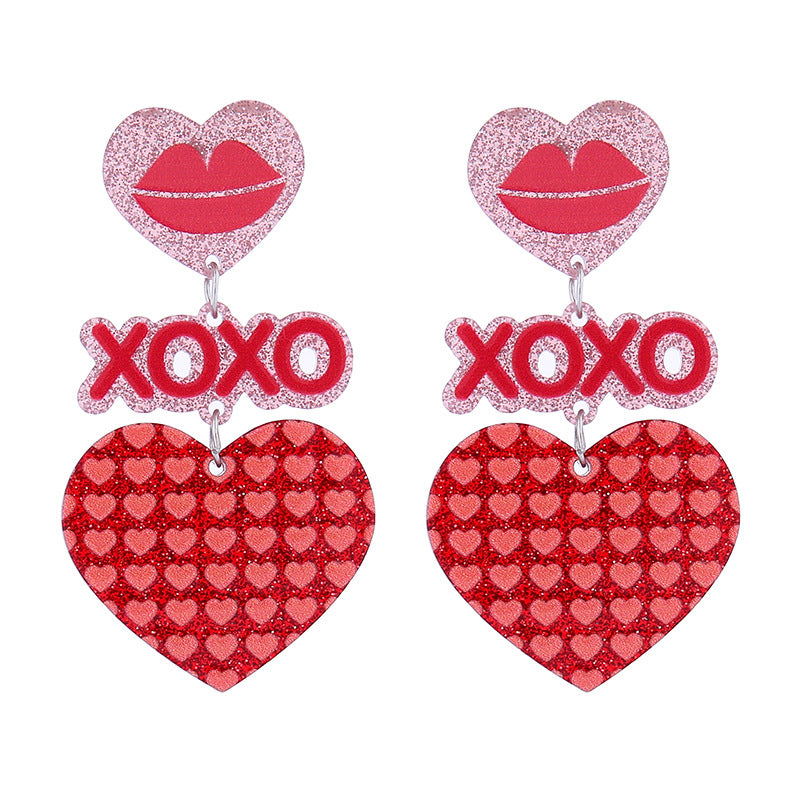 Wholesale Valentine's Day  Lover Text Acrylic Earrings