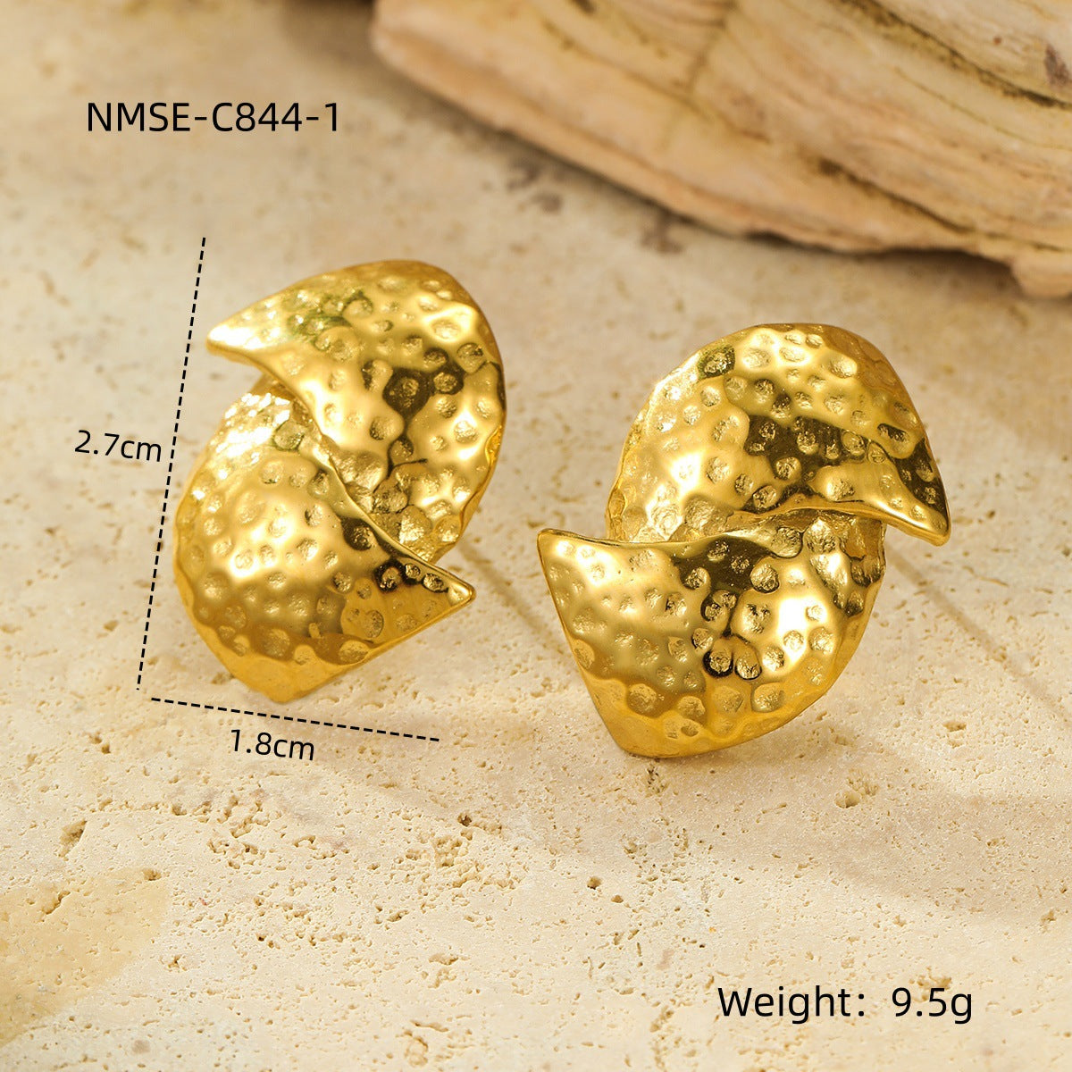 Wholesale  stainless steel retro  hollow 18K gold earrings jewelry