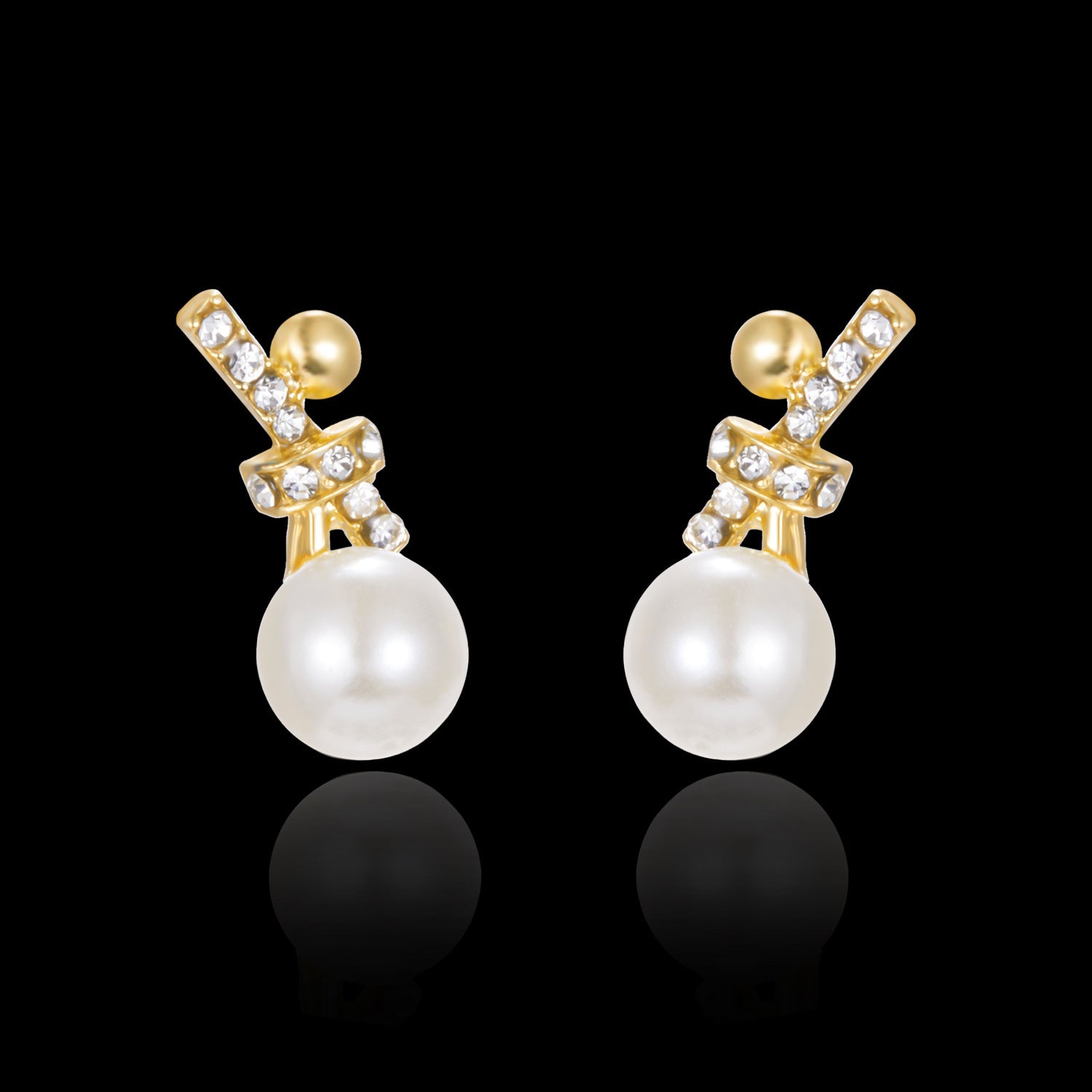 Wholesale  pearl earrings fashion twist shaped champagne color pearl earrings