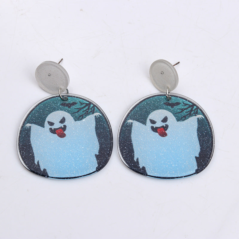 Wholesale Halloween square stud acrylic earrings