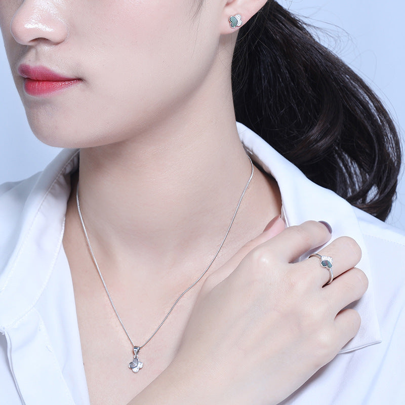 Wholesale  s925 silver set ladies earrings ring personalized silver jewelry