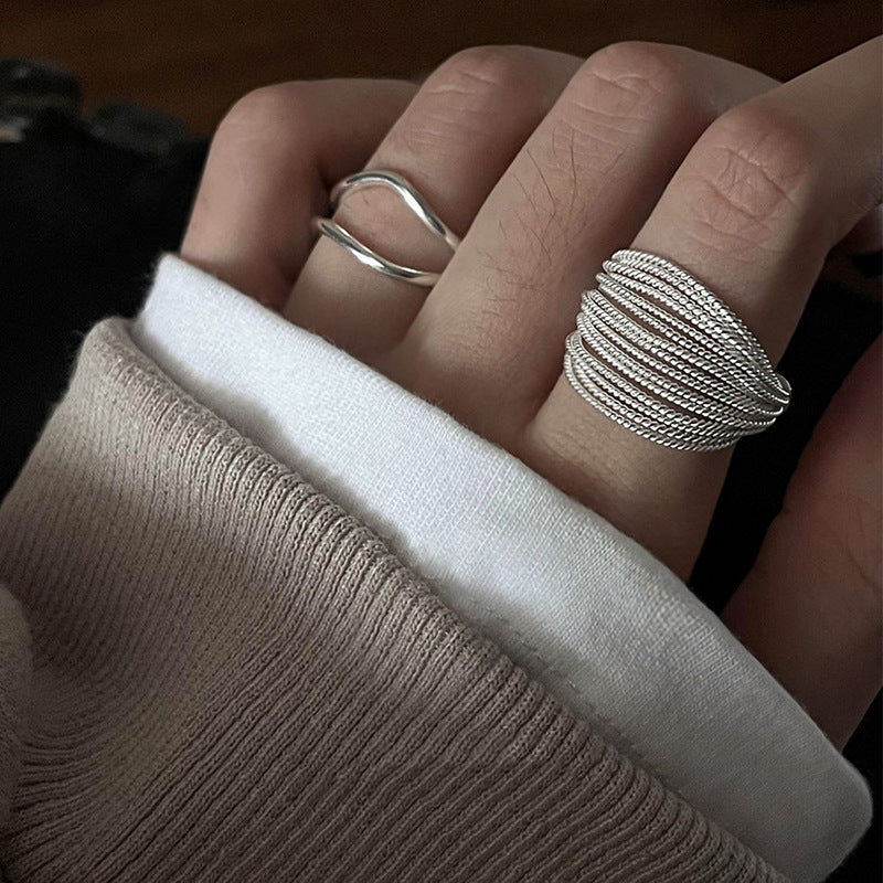 Wholesale Multi-layer winding ring  double-layer hollow woven ring