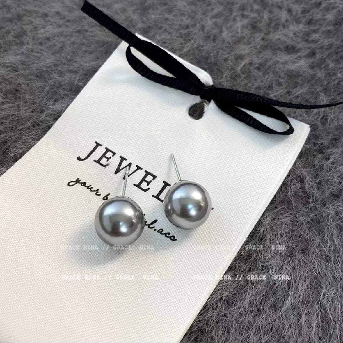 Wholesale S925 Silver Needle Pearl Bun Earrings ACC-ES-Mengf006