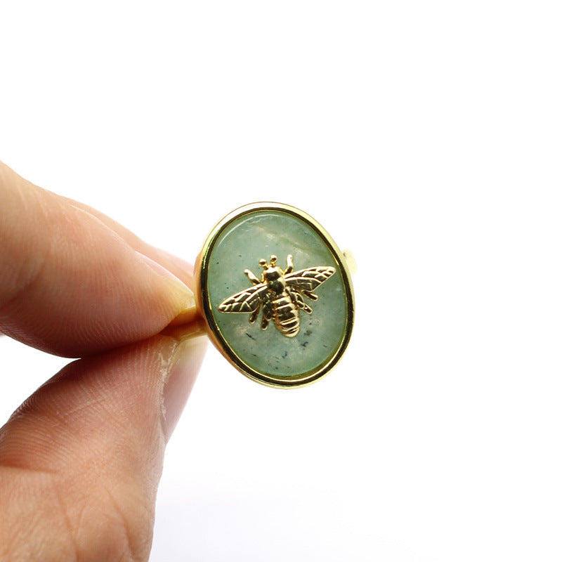 Wholesale gold-plated small bee glitter ring