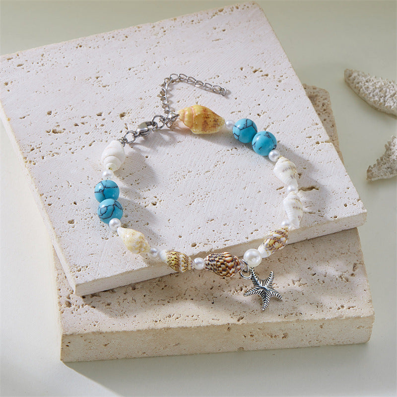 Wholesale beach ocean shell jewelry  beaded pendant bracelet
