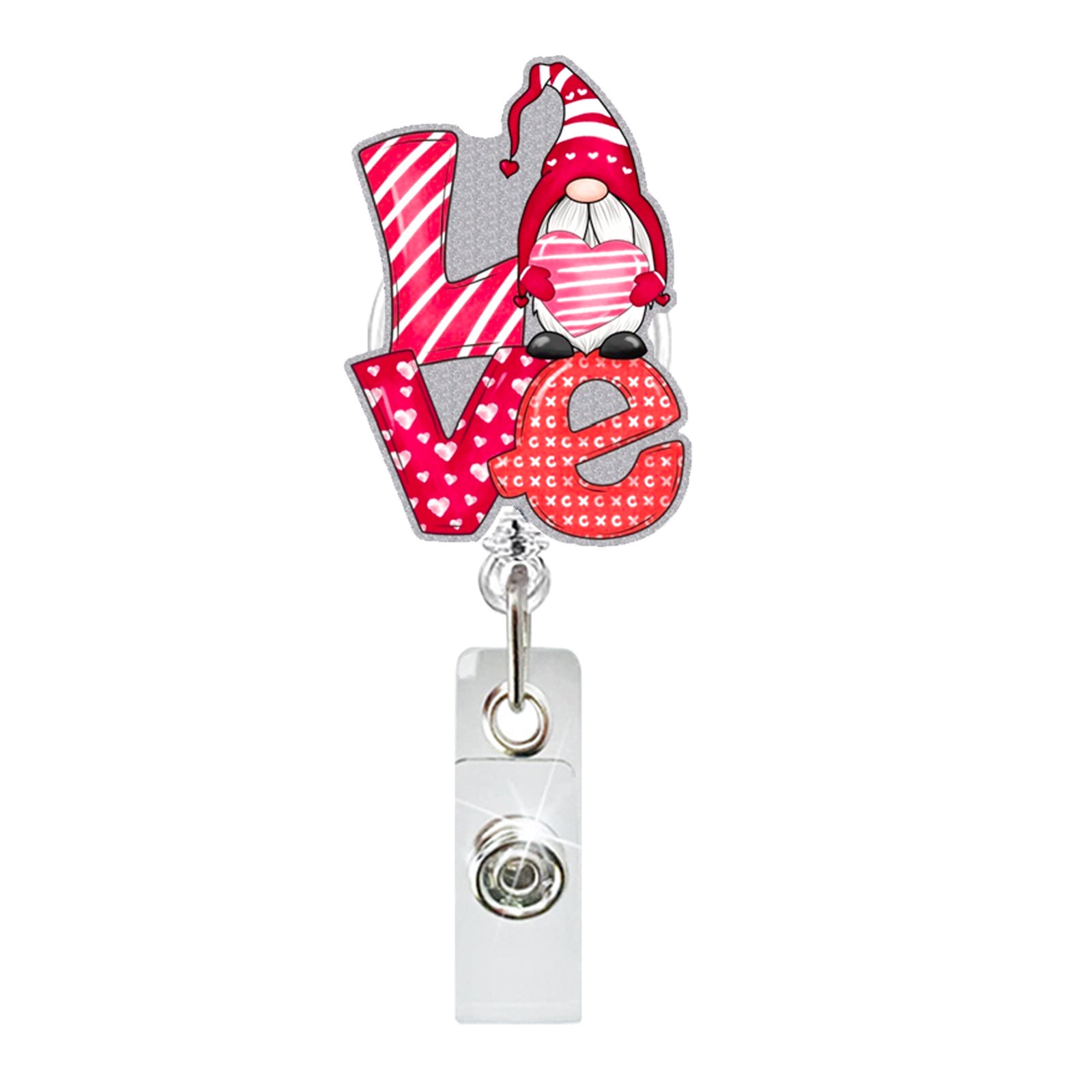 Wholesale Valentine' s Day Acrylic Heart-Shaped Cow  Badge Reels