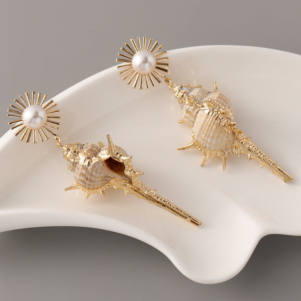 Wholesale Conch Alloy Creative Earrings ACC-ES-Jicai006