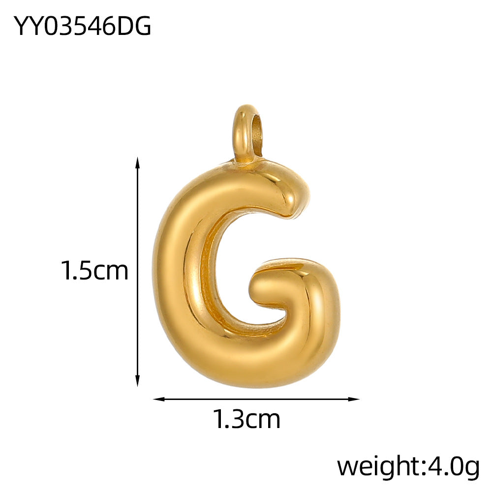 Wholesale Stainless steel bubble letter pendant necklace accessories