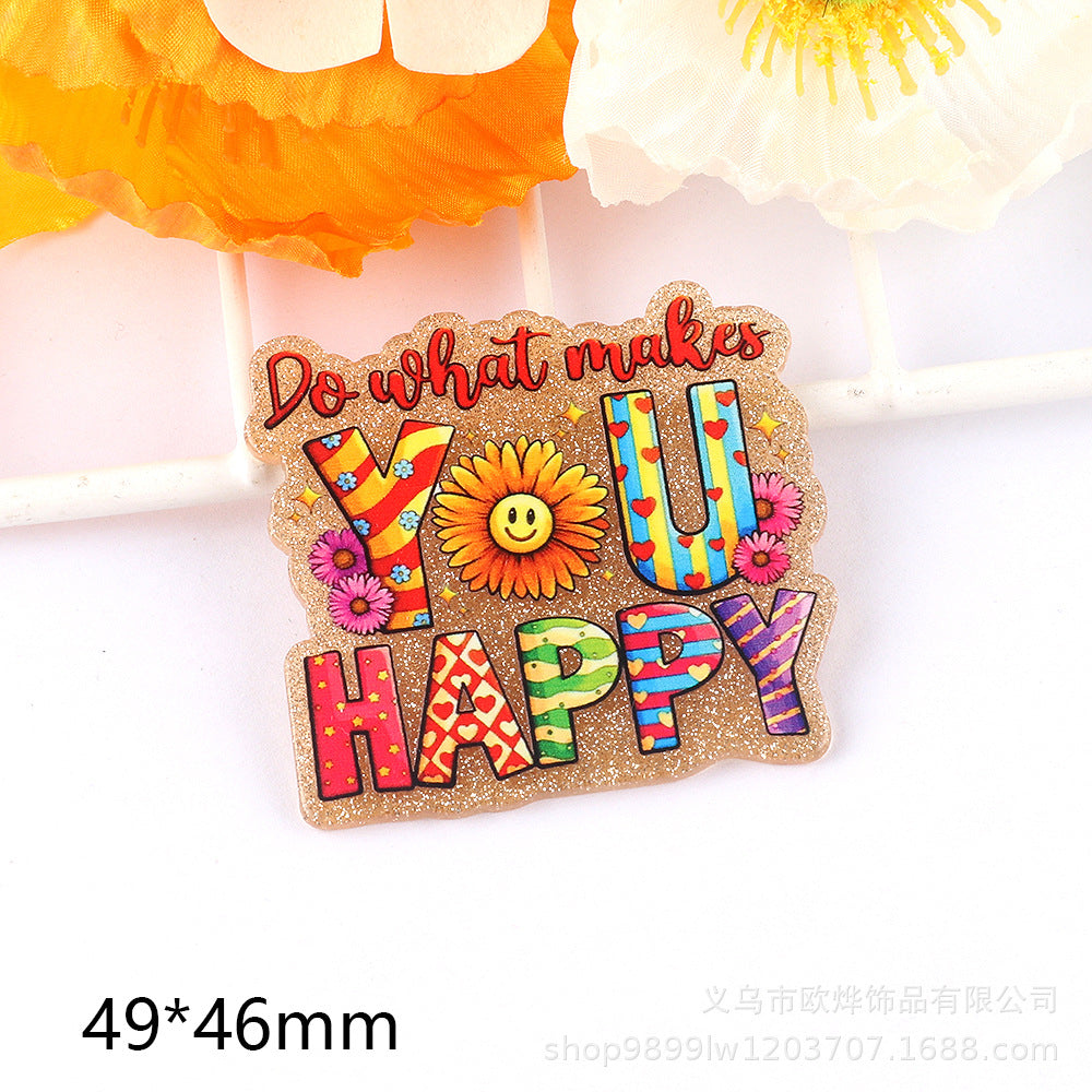 Wholesale 10PCS DIY Acrylic Loose Cute Cartoon Brooch Flatback