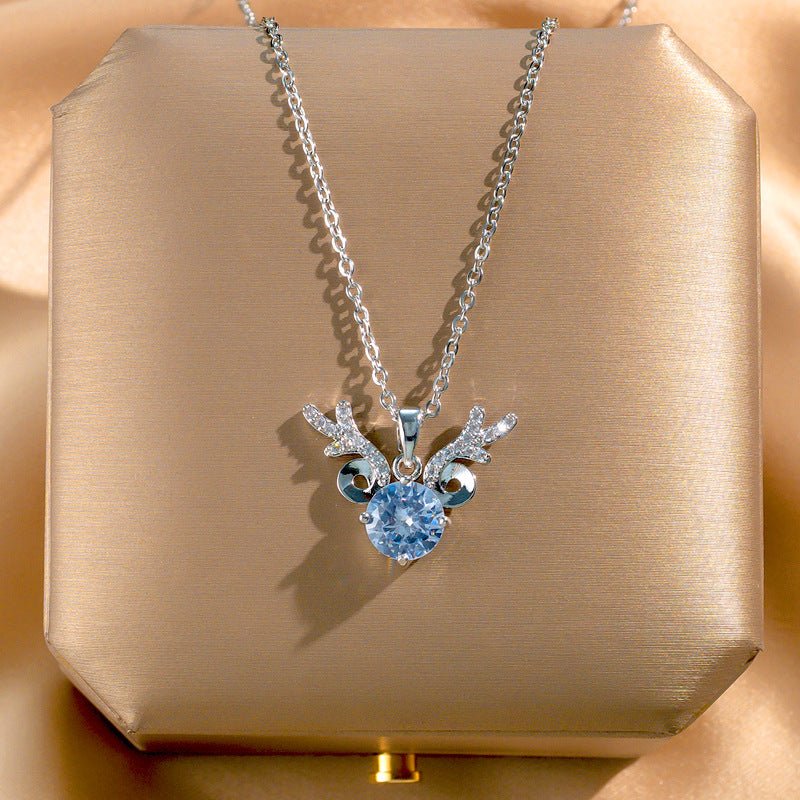 Wholesale Titanium Steel Zircon Clavicle Chain Necklace Korean Style Jewelry Accessory