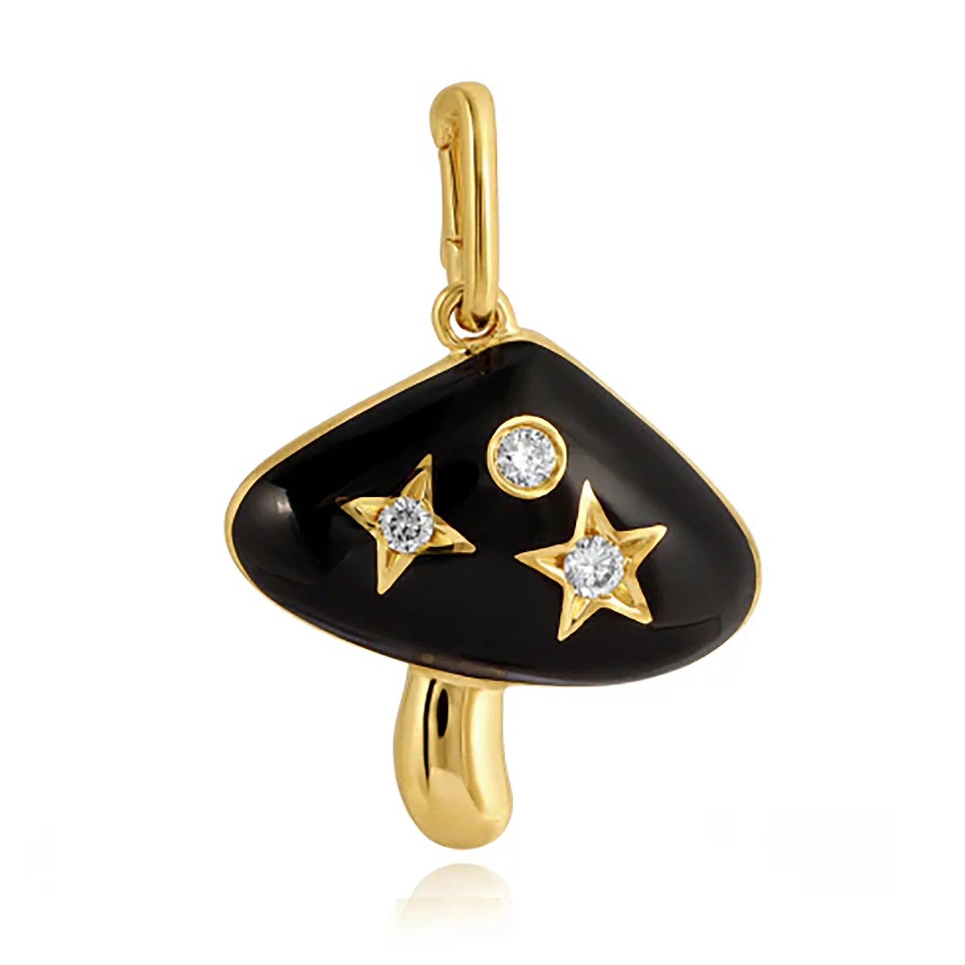 Wholesale Stainless Steel Sun and Moon Eyes Colorful Diamond Mushroom Necklace