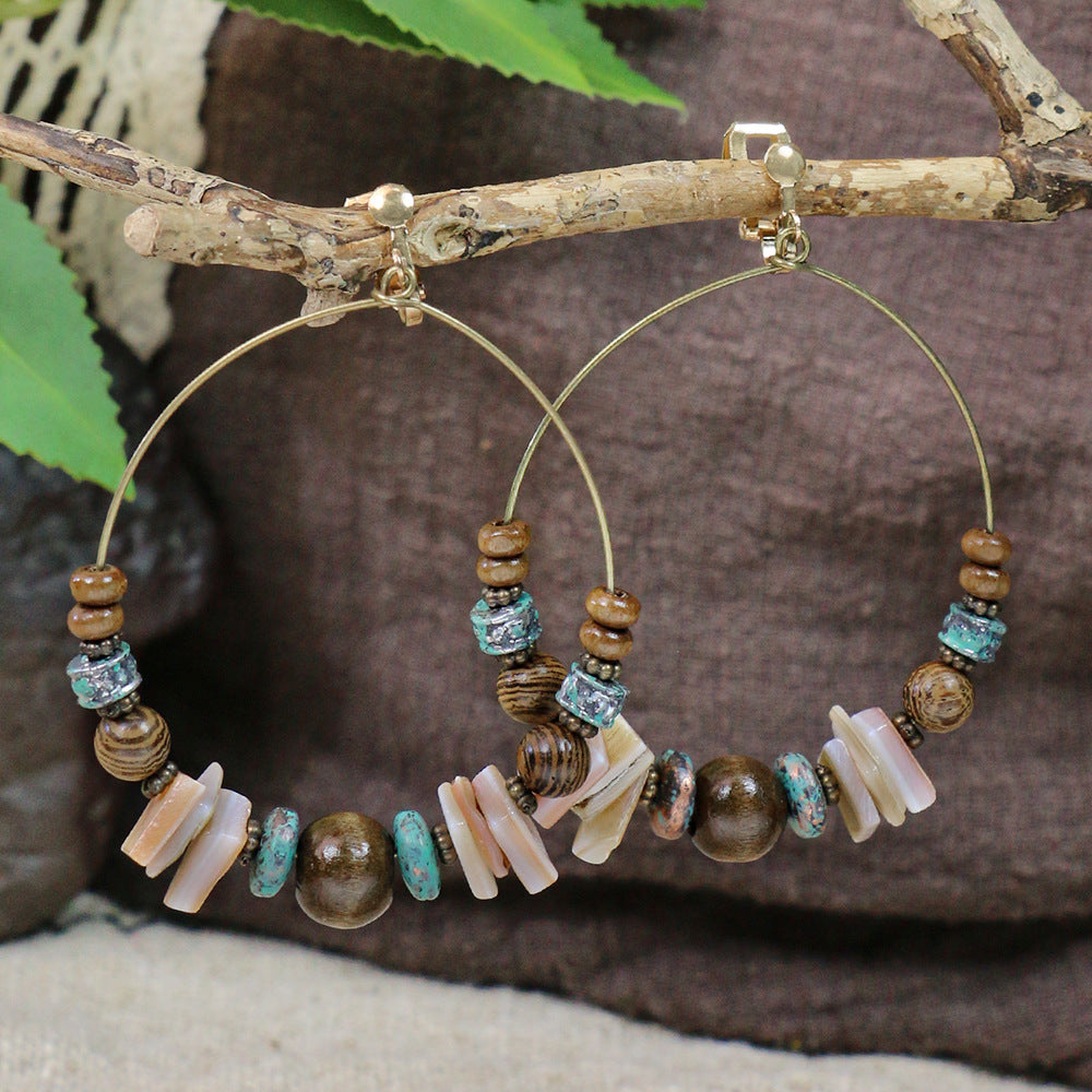 Wholesale Bohemian Geometric Hollow Earrings Retro Ethnic Ear Clip,  Stylish Everyday Jewelry