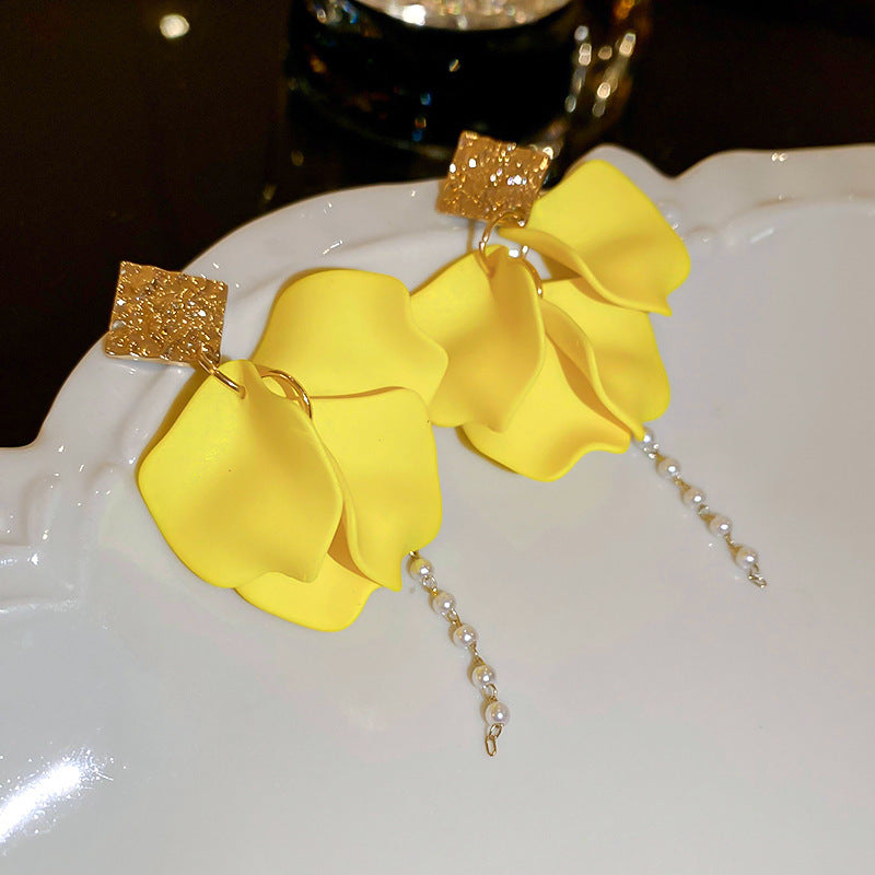 Wholesale Yellow Flower Butterfly Simple Earrings ACC-ES-Weim004