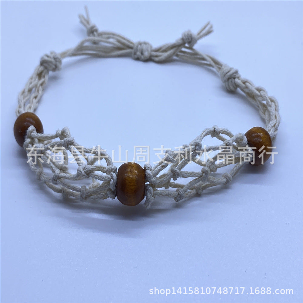 Wholesale Natural Stone Mesh Bag Woven Bracelet Adjustable Mesh Bag ACC-BT-Nius001