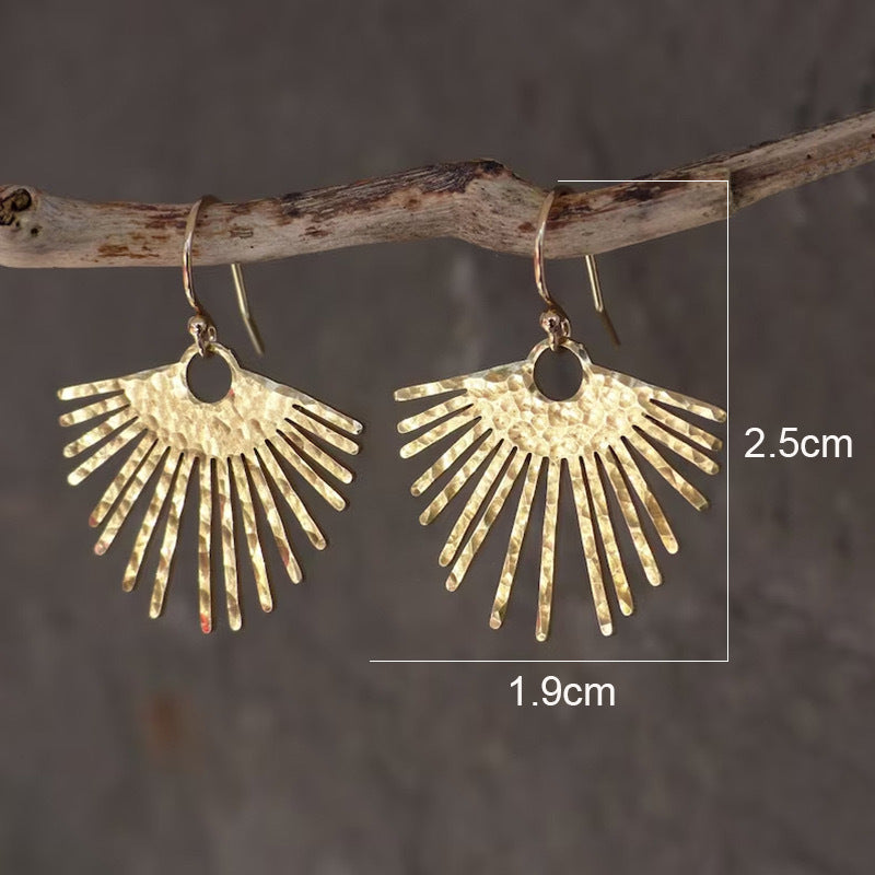 Wholesale Sunflower Shape Pendant Earrings Bohemian Earrings