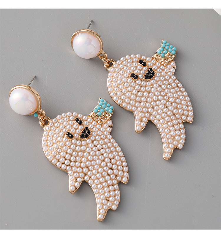 Wholesale Halloween Ghost Rice Bead Earrings ACC-ES-Jicai004