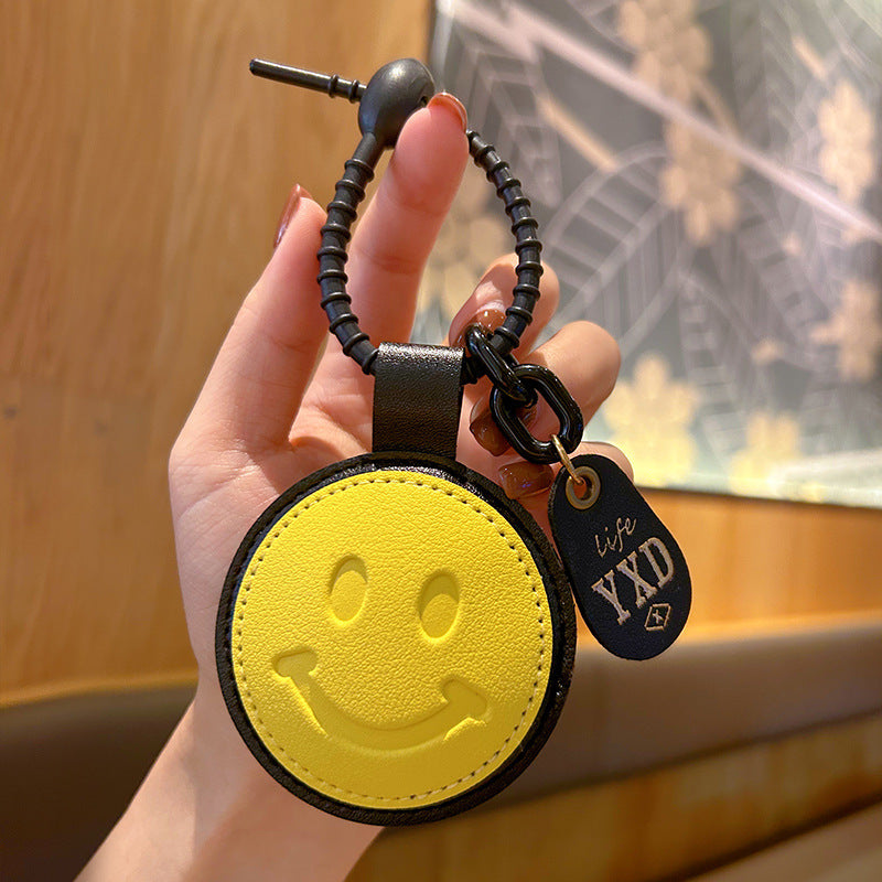 Wholesale Trendy Yellow Leather Heart Keychain Bag Charm Decorative Gift For Students