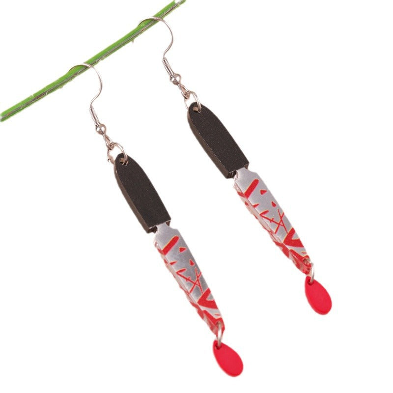 Wholesale Horror  Blooded Knife guillotine acrylic earring