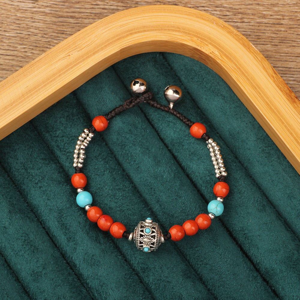 Wholesale Ethnic Retro Tibetan Hand-woven Turquoise Bracelet