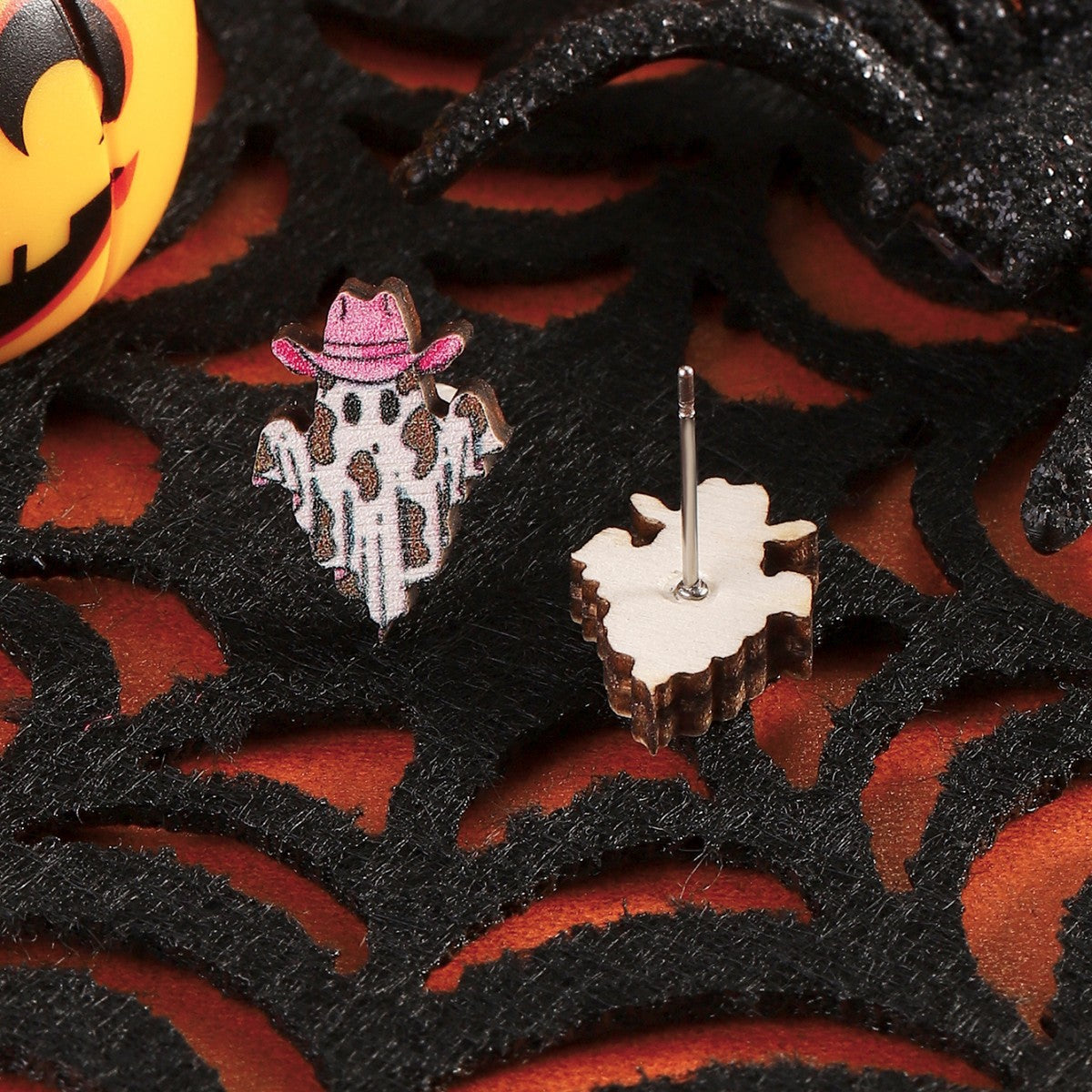 Wholesale Wood ghost  earrings
