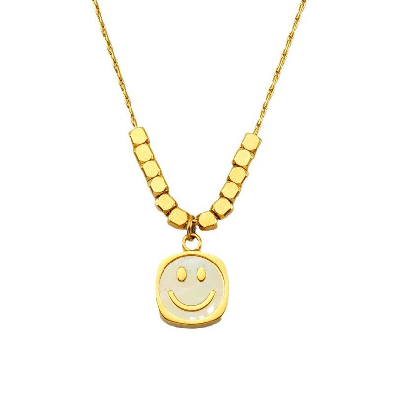 Wholesale Stainless steel Broken Gold Smiley Face Pendant Necklaces Choker Necklaces ACC-NE-ZhongXin004