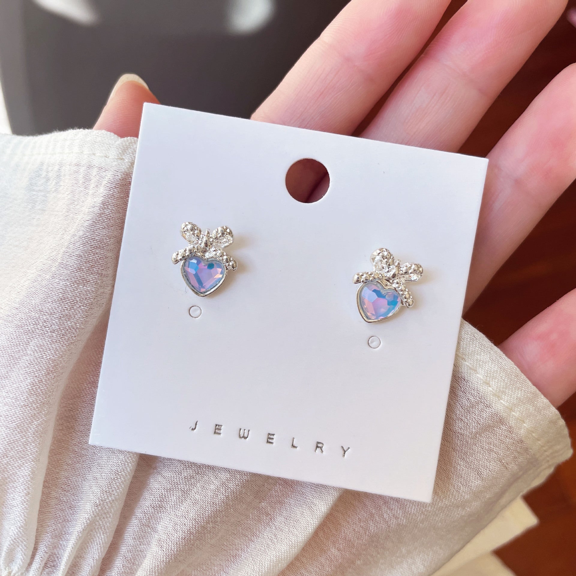 Wholesale Blue heart earrings
