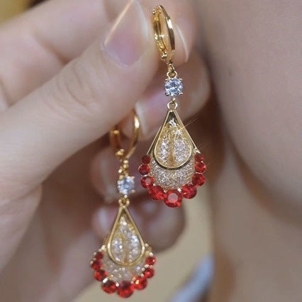Wholesale Gold Mesh Water Drop Earrings Chic Fashion Accessory for Women Boutique Resale Gift