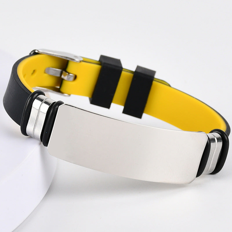 Wholesale  vintage silicone stainless steel men' s bracelet