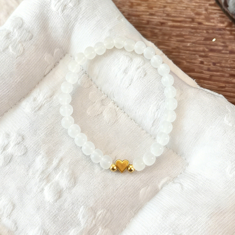 Wholesale Love Crystal Beaded Elastic Rope Bracelet