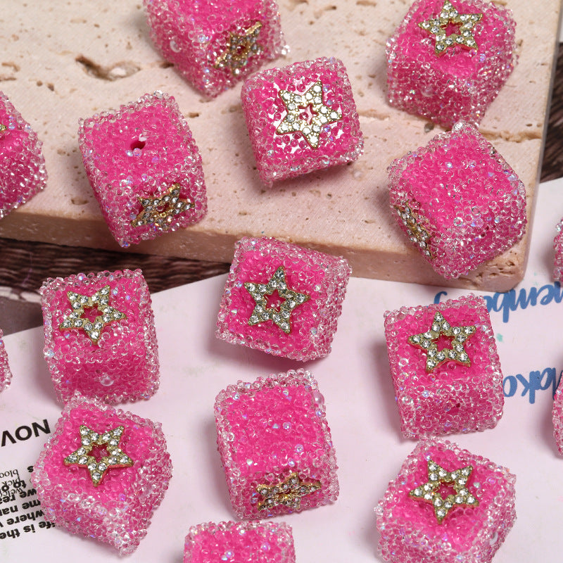 Wholesale of 5pcs Water Diamond Sugar Beads Butterfly Five Pointed Star Square Diamond Ball Beads ACC-BDS-BLG009