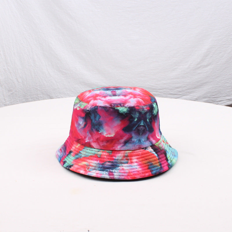 Wholesale Double-sided tie-dyed fisherman hat  3D color printing  hat