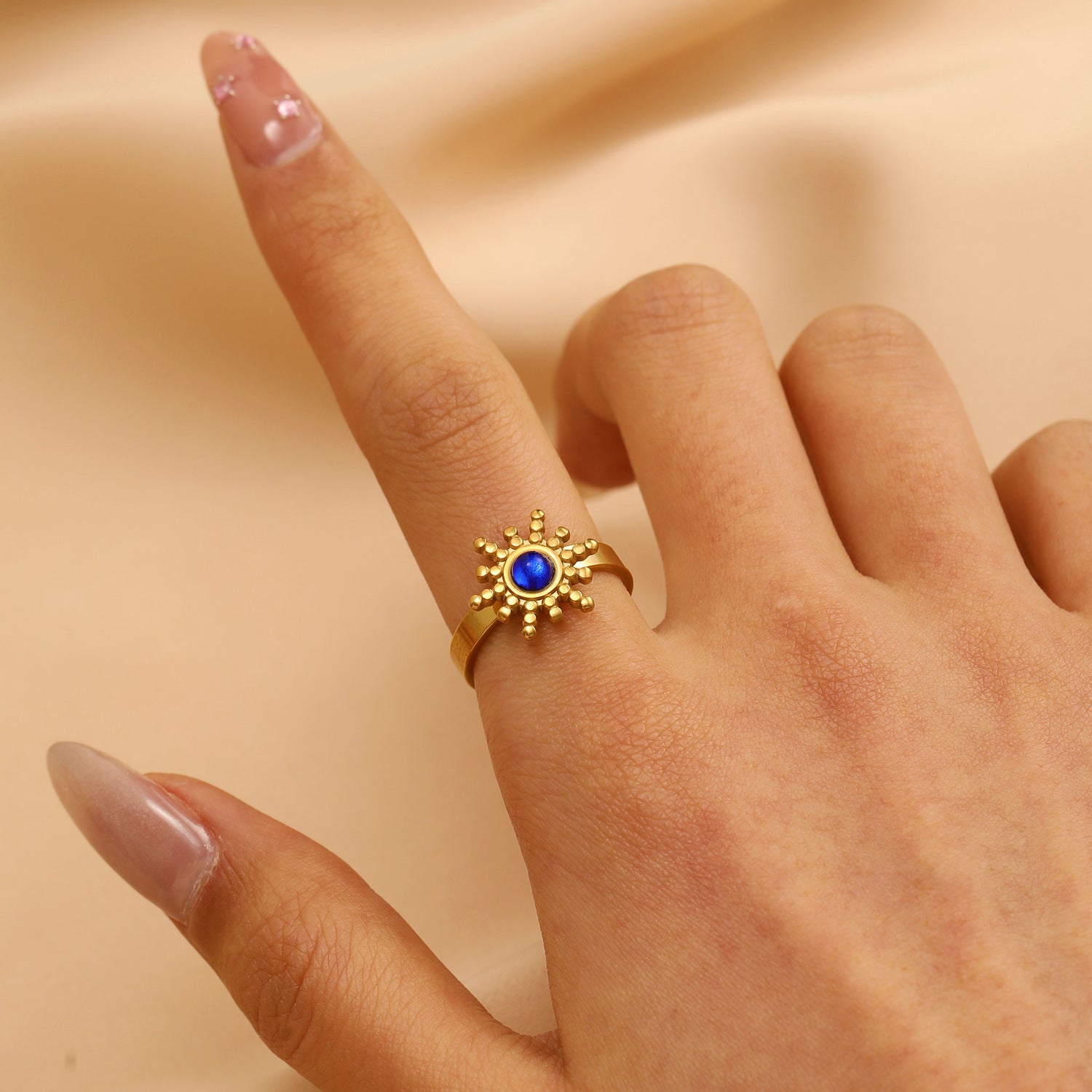 Wholesale Gold Tone Stainless Steel Open Heart Ring With Rhinestones Women S Fashion Jewelry Gift Boutique Resale