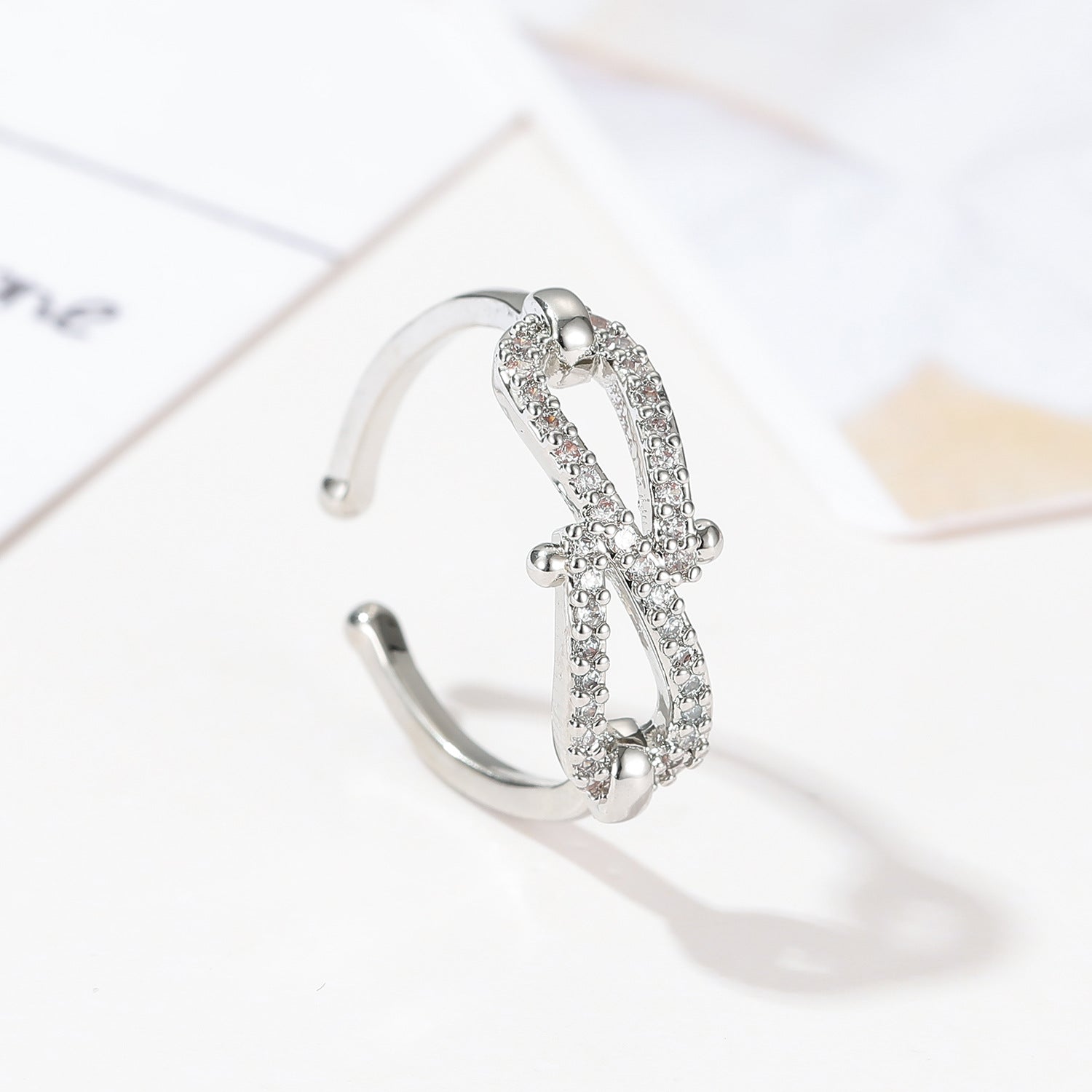 Wholesale  Bow Rope Lock Ring  Stacked Three-Dimensional Finger Ring